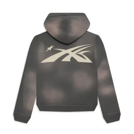 Grey Hellstar Sports Zip-Up Hoodie