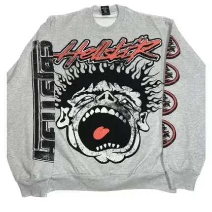 Grey Hellstar Studios Records Crewneck Sweatshirt