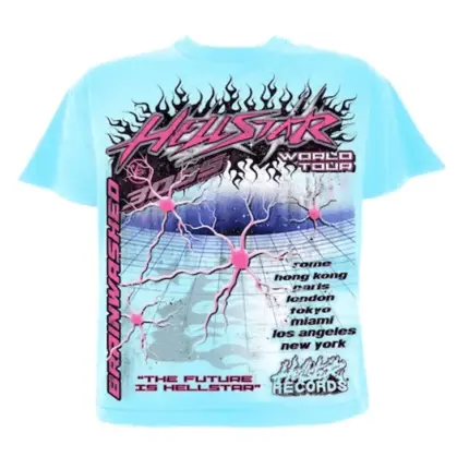 Hellstar Neuron Tour T-Shirt Light Blue